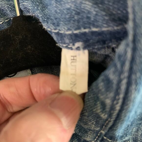 BEBE Shirt Medium Vintage Denim Pearl Snap Chest Pockets 3 Snap Cuff Western - Picture 11 of 13